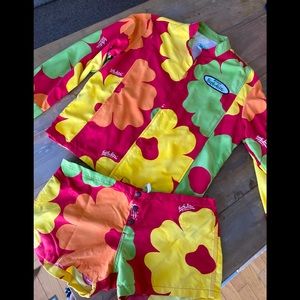 Vintage Original Jams by Surf Line Hawaii - poppy red- jacket and shirts